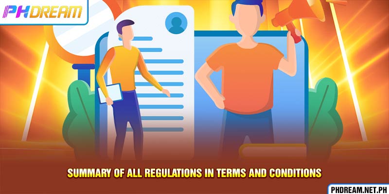 Summary of all regulations in terms and conditions